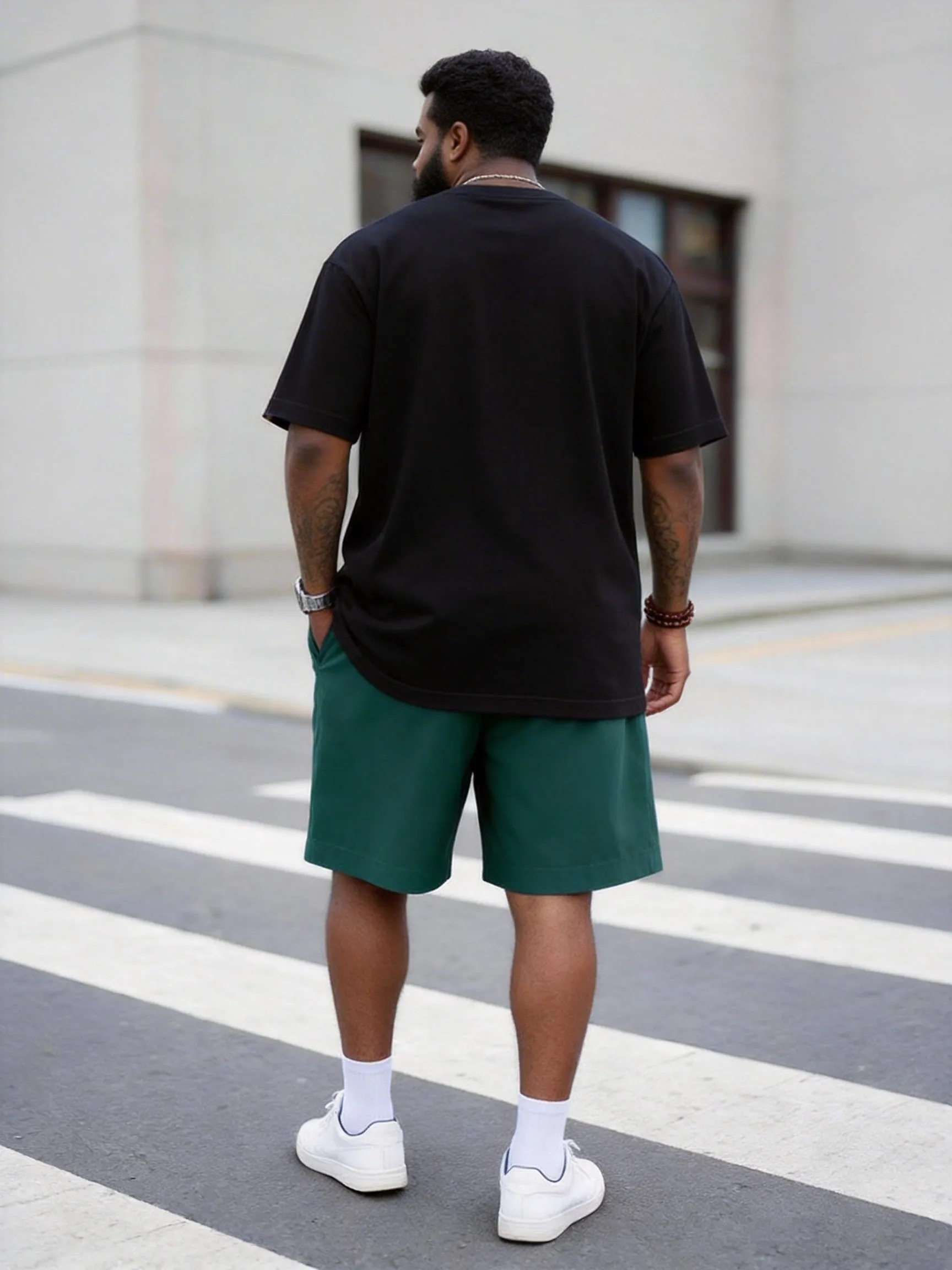 Big & Tall Men's "never Give Up" Inspirational Printed Crew Neck Short Sleeve T-shirt Shorts Set sold by Biggmans product image thumbnail 5