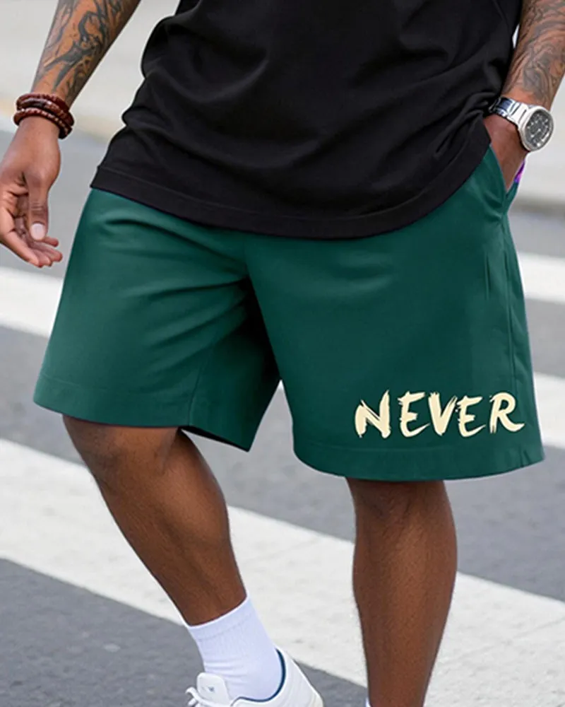 Big & Tall Men's "never Give Up" Inspirational Printed Crew Neck Short Sleeve T-shirt Shorts Set sold by Biggmans product image thumbnail 4