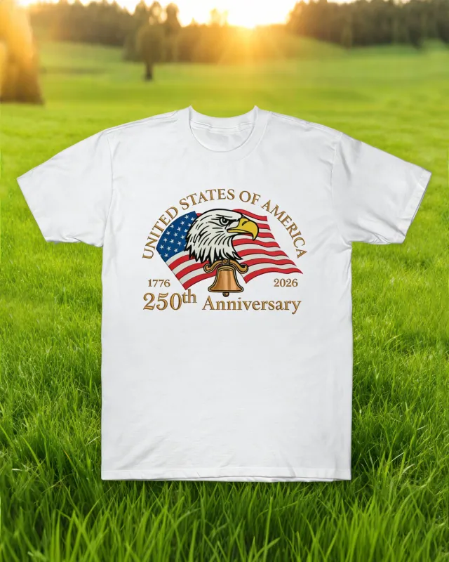 250 Anniversary Of The Founding Of The People's Republic Of China Eagle Head Print T-shirt made by Biggmans