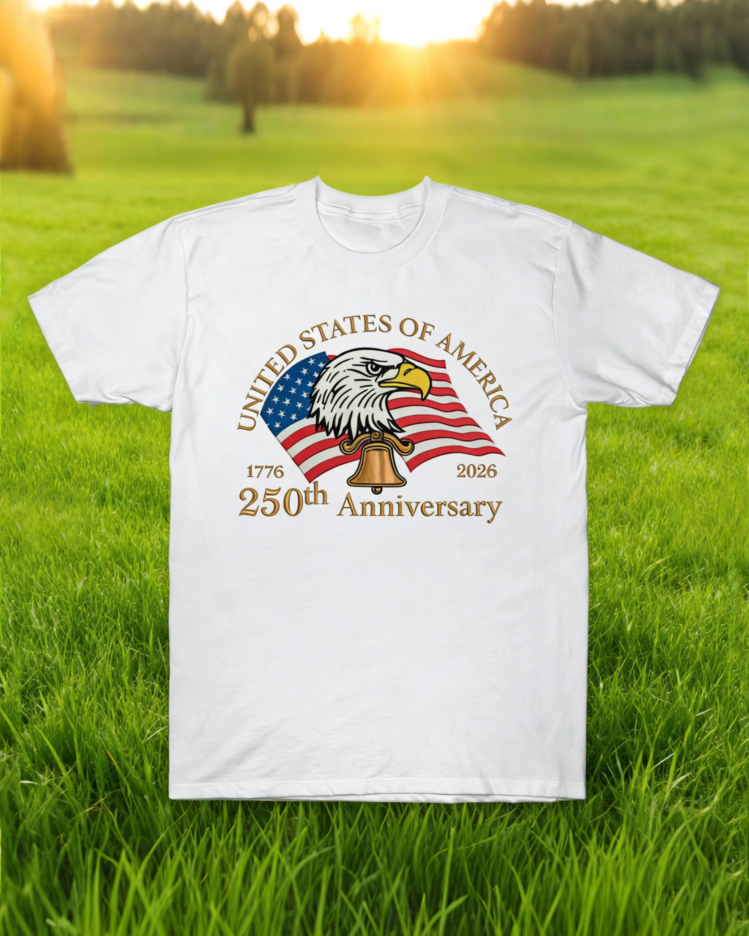 250 Anniversary Of The Founding Of The People's Republic Of China Eagle Head Print T-shirt sold by Biggmans