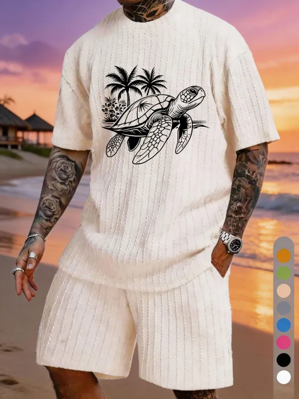 Turtle Coconut Grove Print Texture Plus Size Holiday Set made by Biggmans