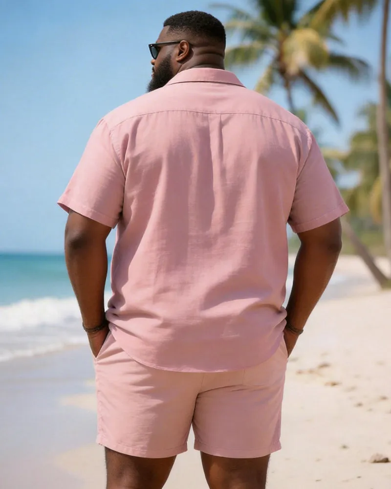 Big & Tall Men's Leaf Print Short Sleeve Shirt Shorts Set sold by Biggmans product image thumbnail 4