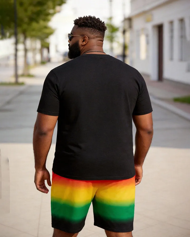 Big & Tall Men's "I LOVE MY WIFE SO MUCH" Gradient Printed Round Neck Short Sleeve T-shirt Shorts Set sold by Biggmans product image thumbnail 5