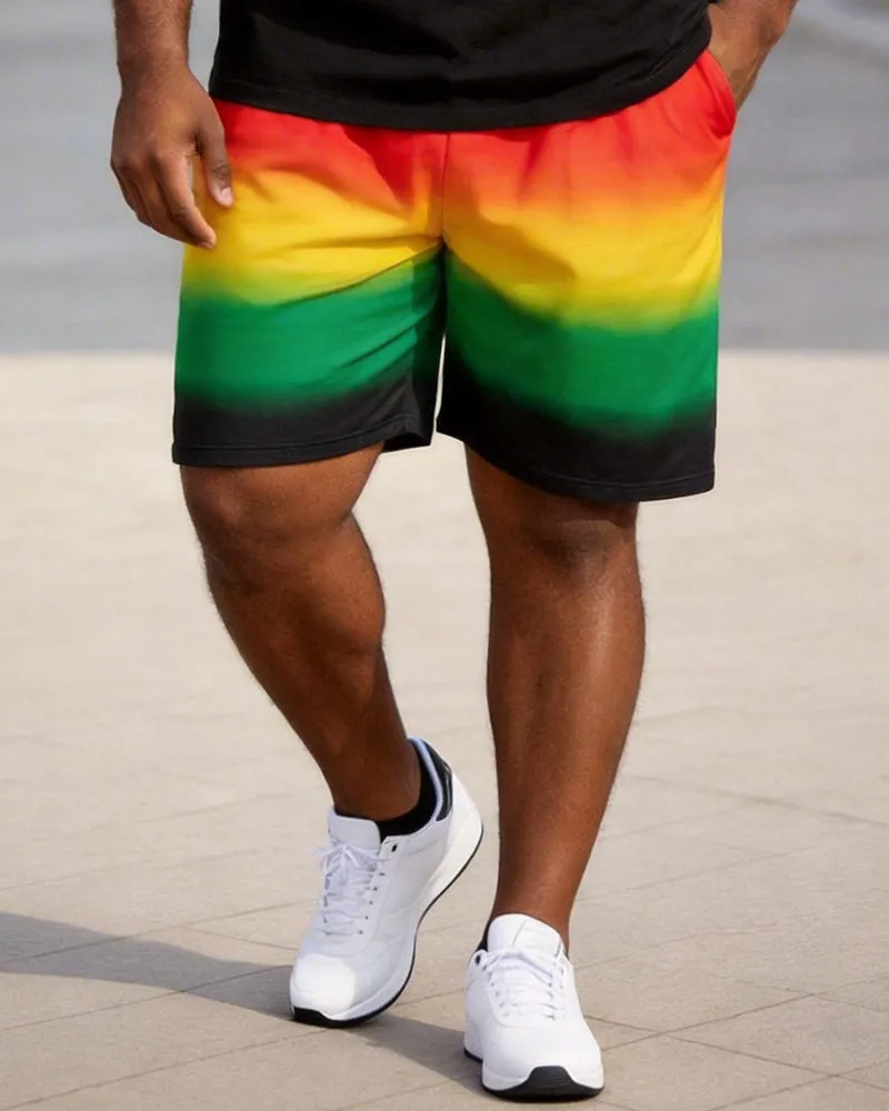 Big & Tall Men's "I LOVE MY WIFE SO MUCH" Gradient Printed Round Neck Short Sleeve T-shirt Shorts Set sold by Biggmans product image thumbnail 4