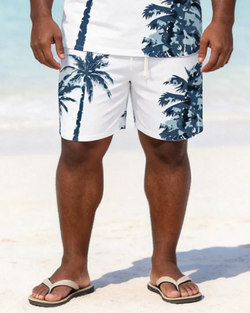 Big & Tall Men's Navy Coconut Printed Crew Neck Short Sleeve T-shirt Shorts Set sold by Biggmans product image thumbnail 3