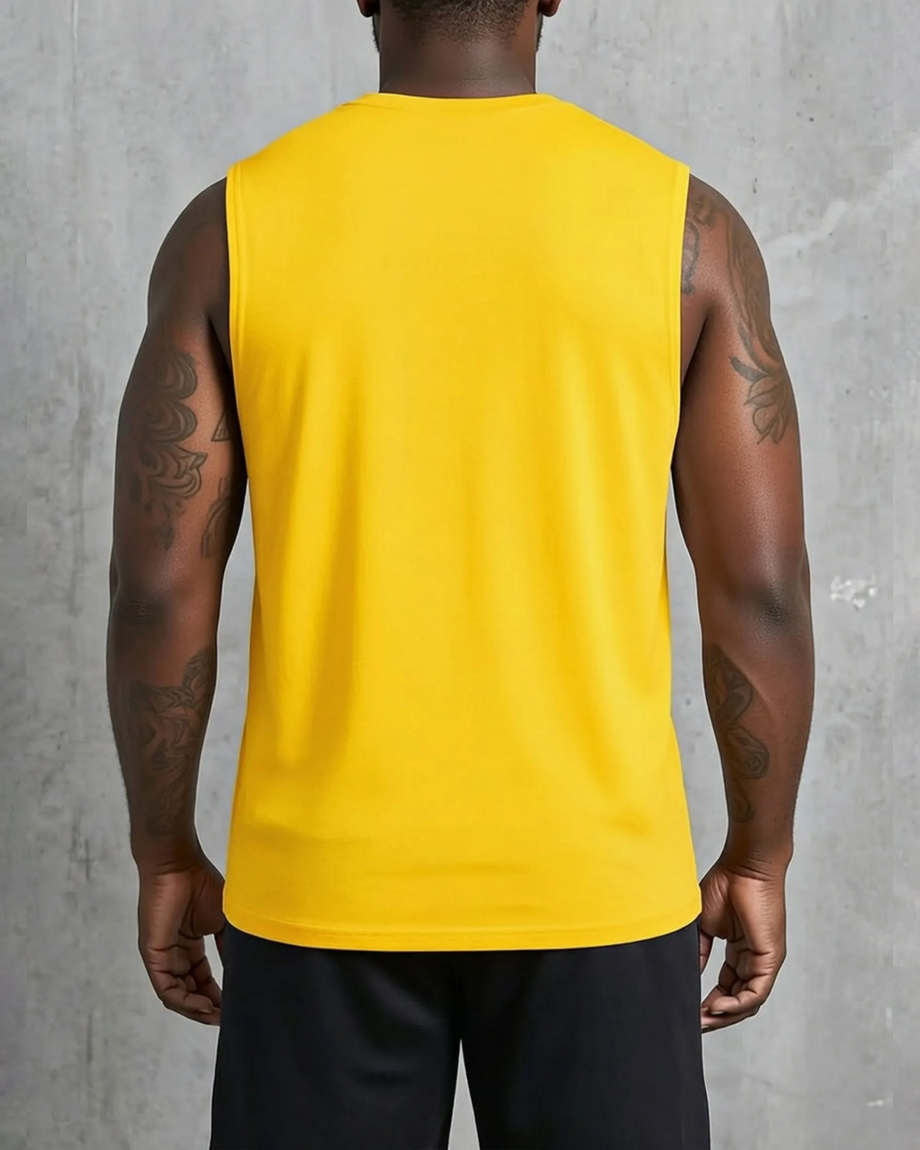 Hawaii Holiday Casual Yellow & Black Simple Printed Vest Shorts Set Large Size Men sold by Biggmans product image thumbnail 4