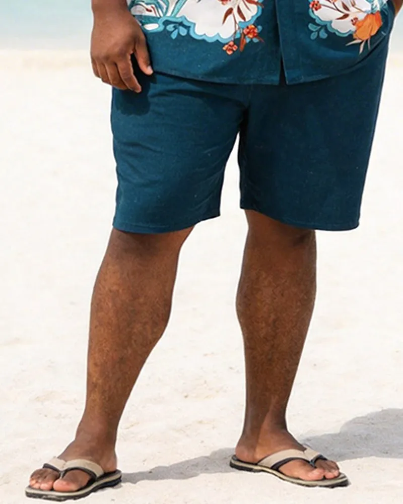 Big & Tall Men's Orange Blossom Print Short Sleeve Shirt Shorts Set sold by Biggmans product image thumbnail 3