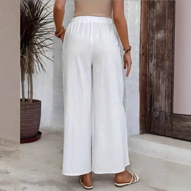 Women's XL-5XL Plus Size Loose Solid Color Pocket Wide Leg Pants sold by Biggmans product image thumbnail 4