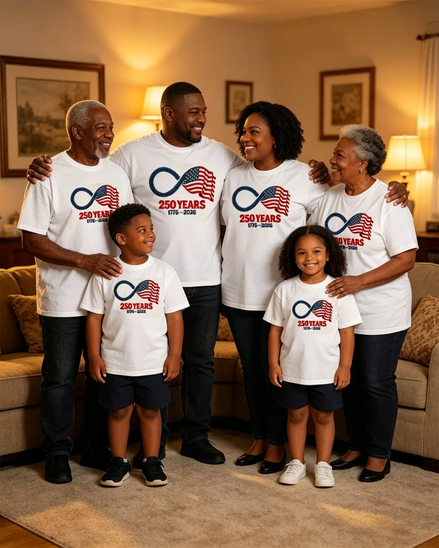 1776-2026 USA 250th Anniversary Flag Print Family Short Sleeve T-Shirt sold by Biggmans product image thumbnail 5