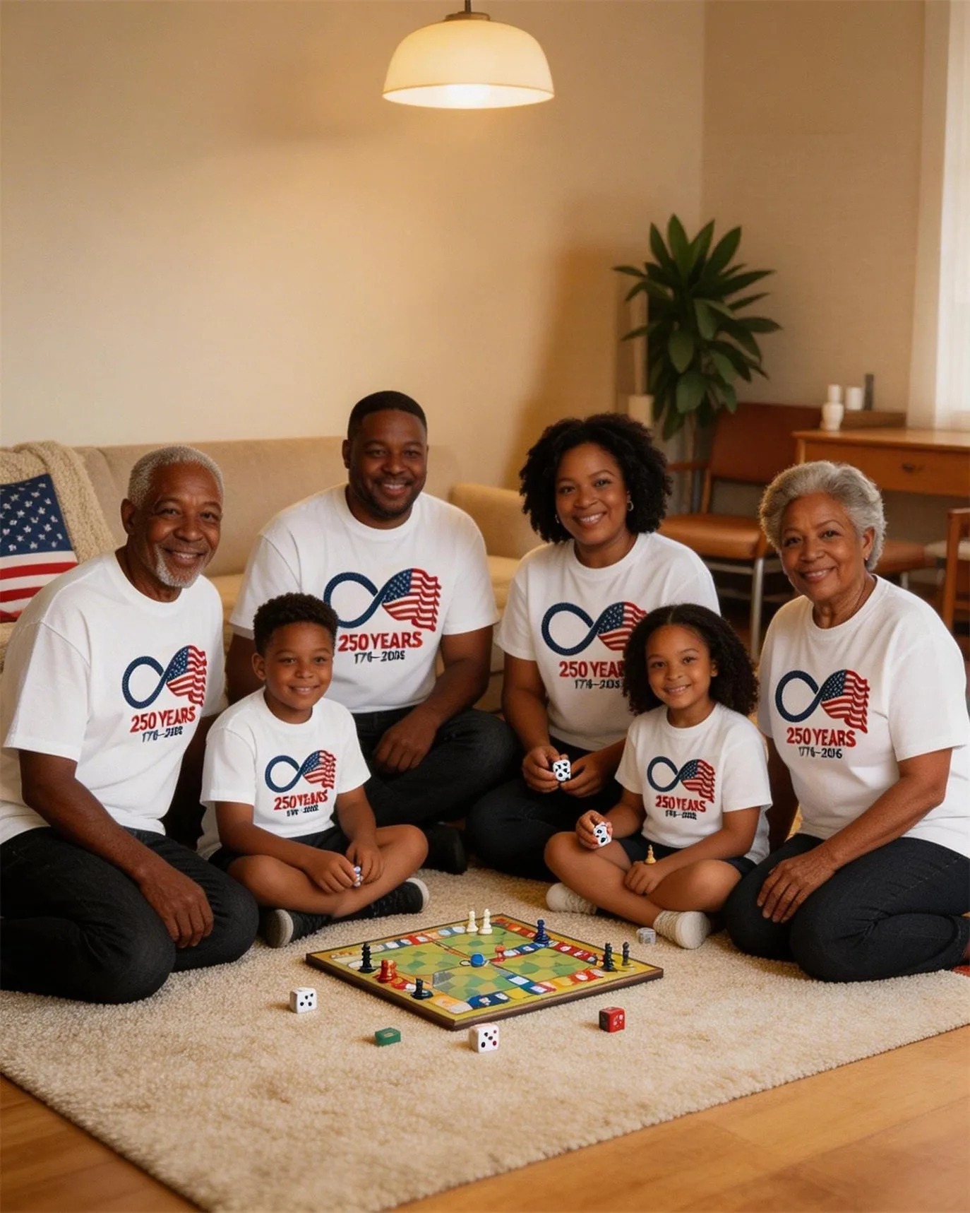 1776-2026 USA 250th Anniversary Flag Print Family Short Sleeve T-Shirt sold by Biggmans product image thumbnail 4
