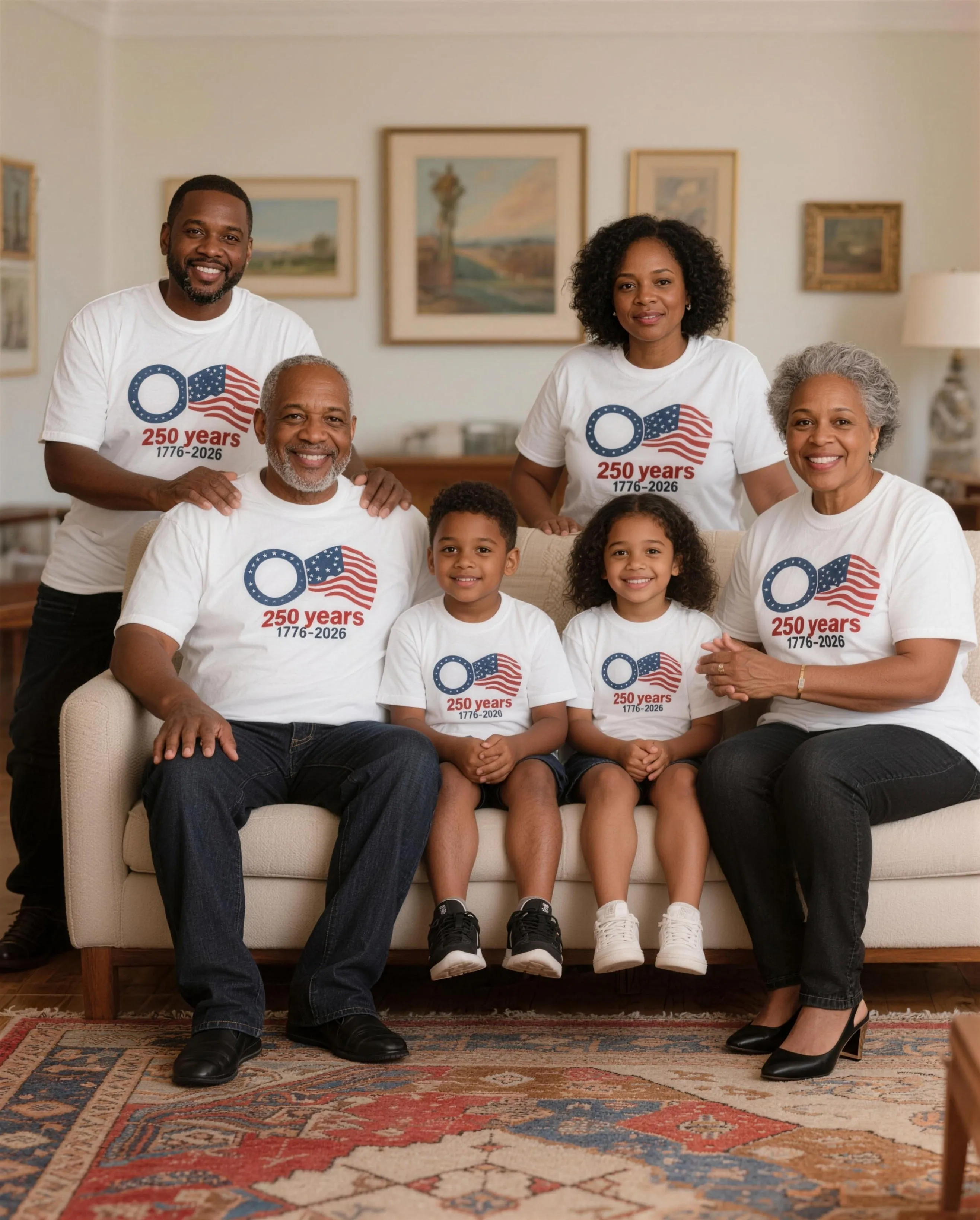 1776-2026 USA 250th Anniversary Flag Print Family Short Sleeve T-Shirt sold by Biggmans product image thumbnail 2