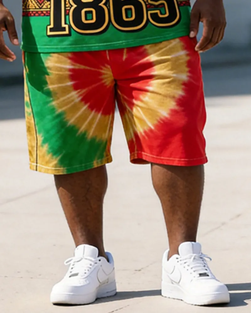 Big & Tall Men's 1865 Fist Totem Tie-Dye Printed Crewneck Short Sleeve T-Shirt Shorts Set sold by Biggmans product image thumbnail 3