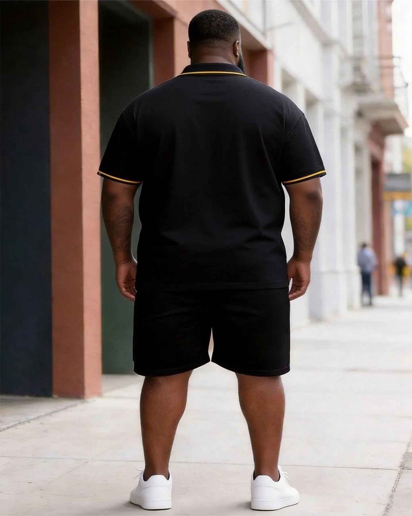 Big & Tall Men's Juneteenth Africa Map Break Free Chain Print POLO Short Sleeve Shorts Set sold by Biggmans product image thumbnail 4