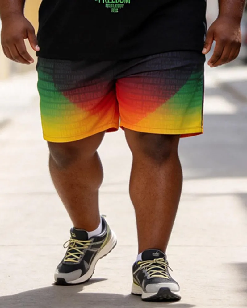 Big & Tall Men's Juneteenth Love Print POLO Short Sleeve Shorts Set sold by Biggmans product image thumbnail 3