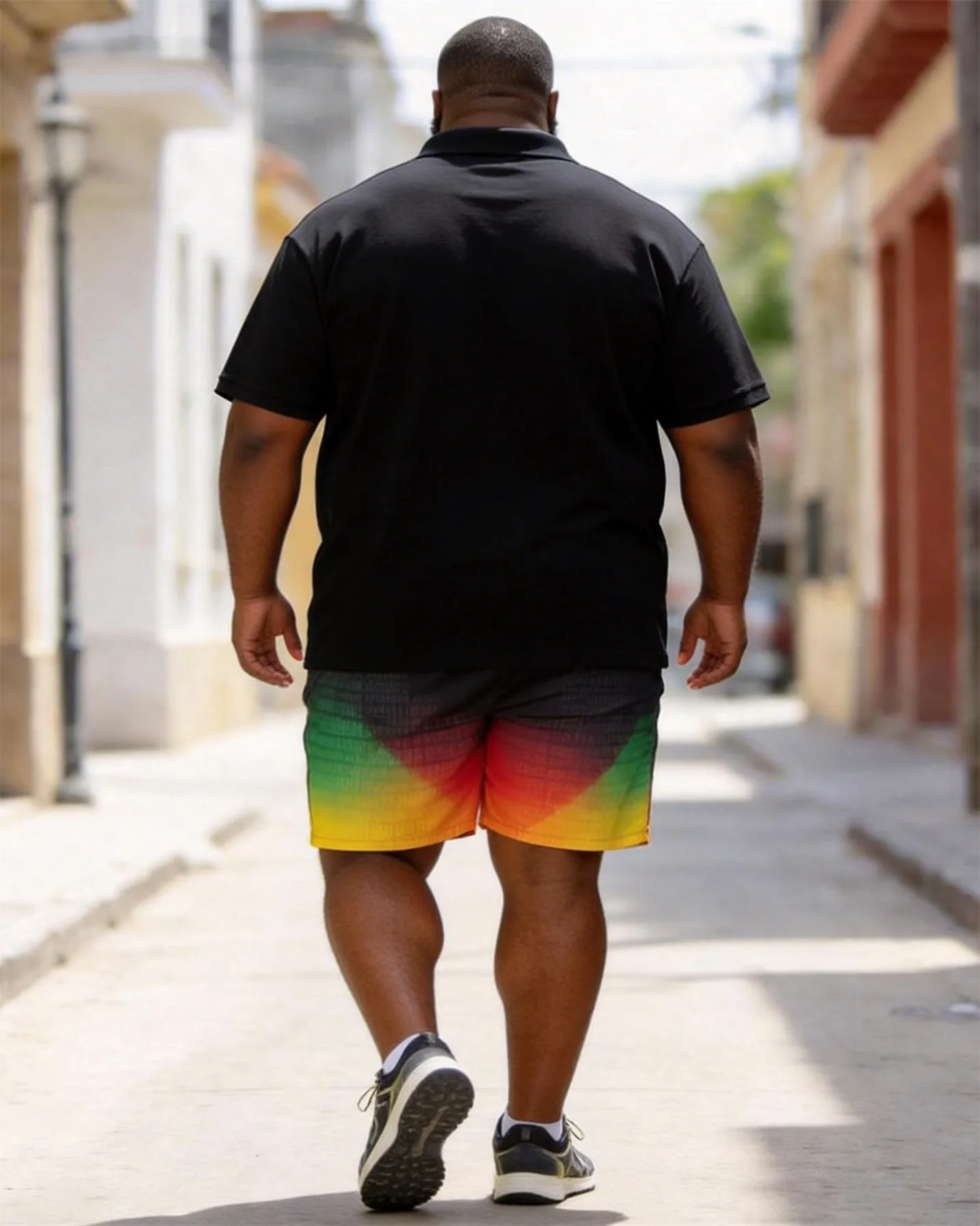 Big & Tall Men's Juneteenth Love Print POLO Short Sleeve Shorts Set sold by Biggmans product image thumbnail 4