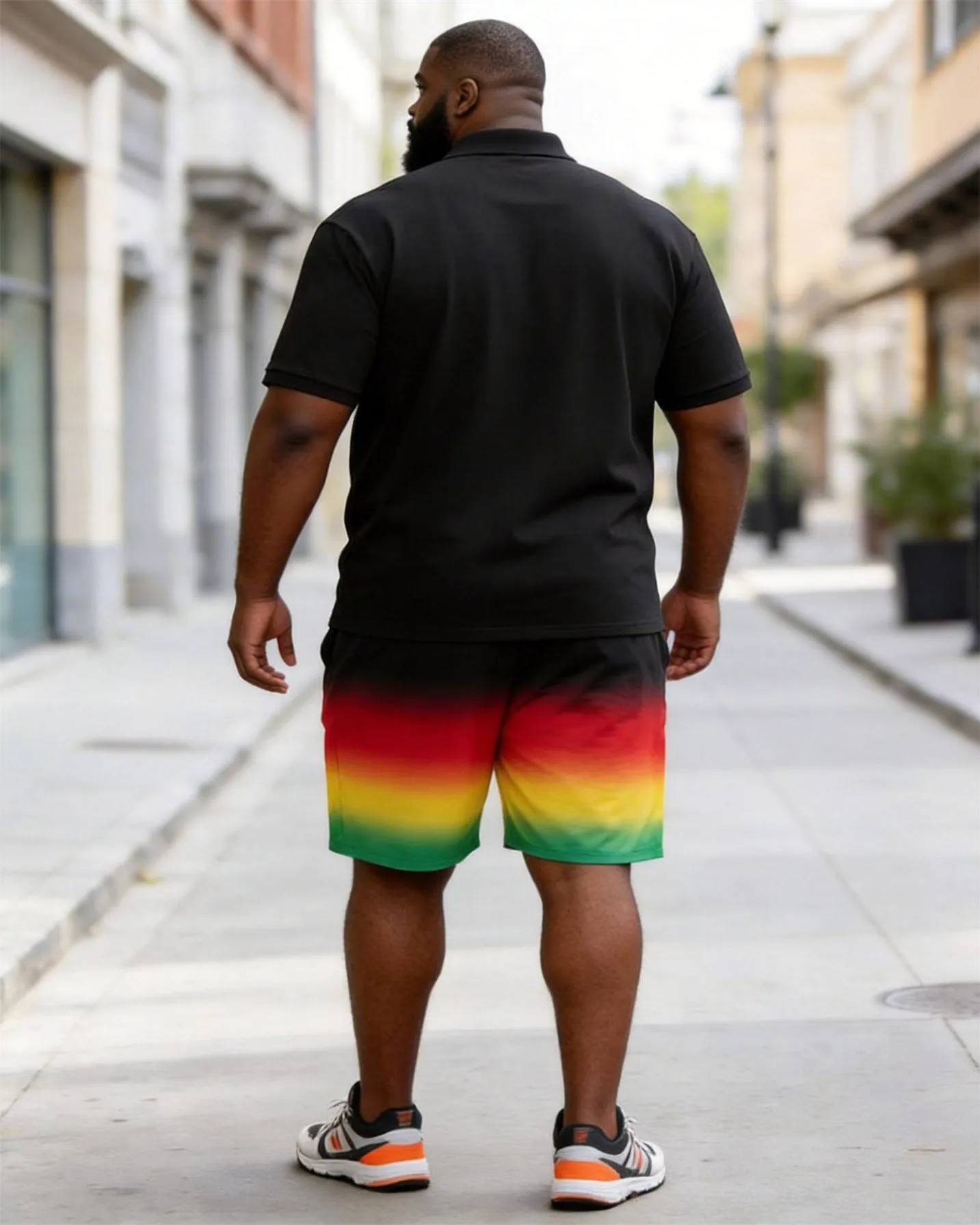Big & Tall Men's Juneteenth Africa Map 1865 Print POLO Short Sleeve Shorts Set sold by Biggmans product image thumbnail 4