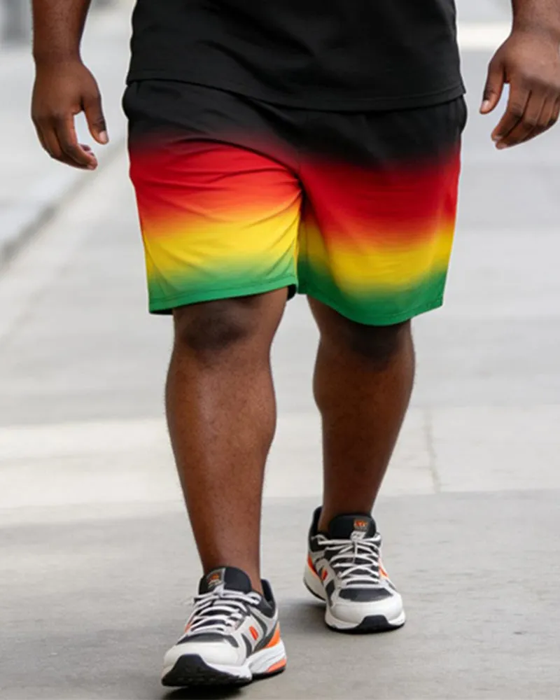 Big & Tall Men's Juneteenth Africa Map 1865 Print POLO Short Sleeve Shorts Set sold by Biggmans product image thumbnail 3
