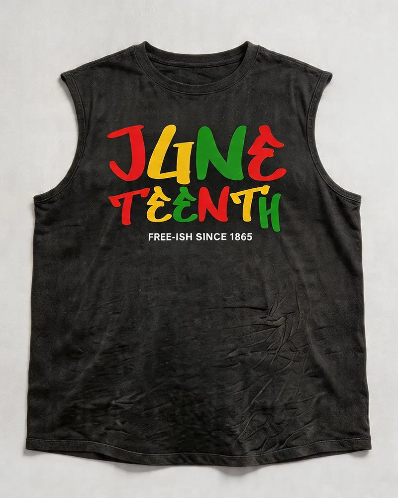 Big & Tall Men's Juneteenth Free 1865 Print Crewneck Sport Vest sold by Biggmans product image thumbnail 2