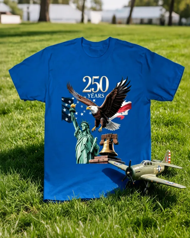 Big & Tall Men's 250 Anniversary Of America Patriotism 4th Of July T-Shirt made by Biggmans