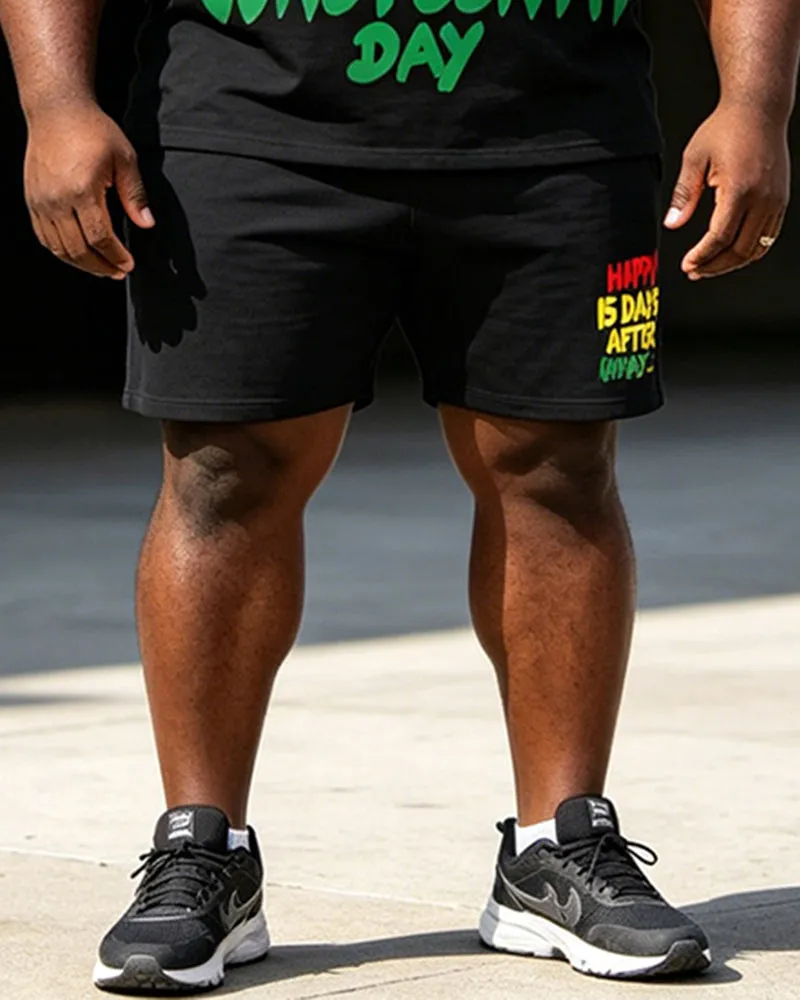 Big & Tall Men's Happy 15 Days After Juneteenth Day Printed Polo Shirt and Shorts Set sold by Biggmans product image thumbnail 3