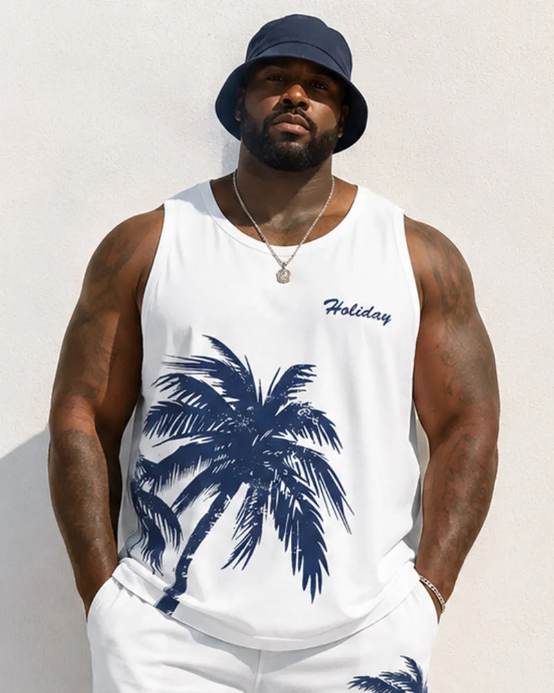 Big & Tall Men's Coconut Holiday Print Tank Top Shorts Set sold by Biggmans product image thumbnail 3