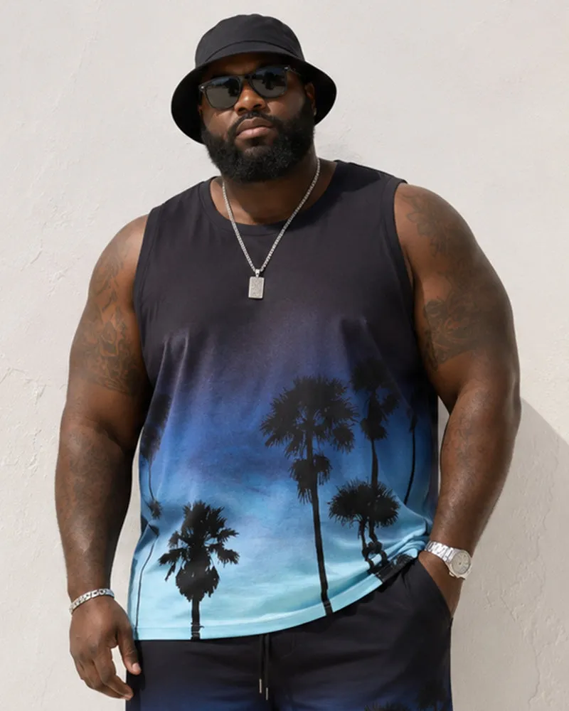 Big & Tall Men's Gradient Coconut Silhouette Print Tank Shorts Set sold by Biggmans product image thumbnail 3