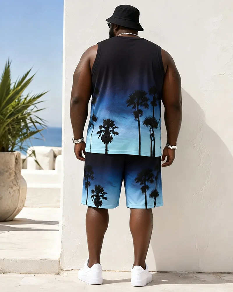 Big & Tall Men's Gradient Coconut Silhouette Print Tank Shorts Set sold by Biggmans product image thumbnail 2