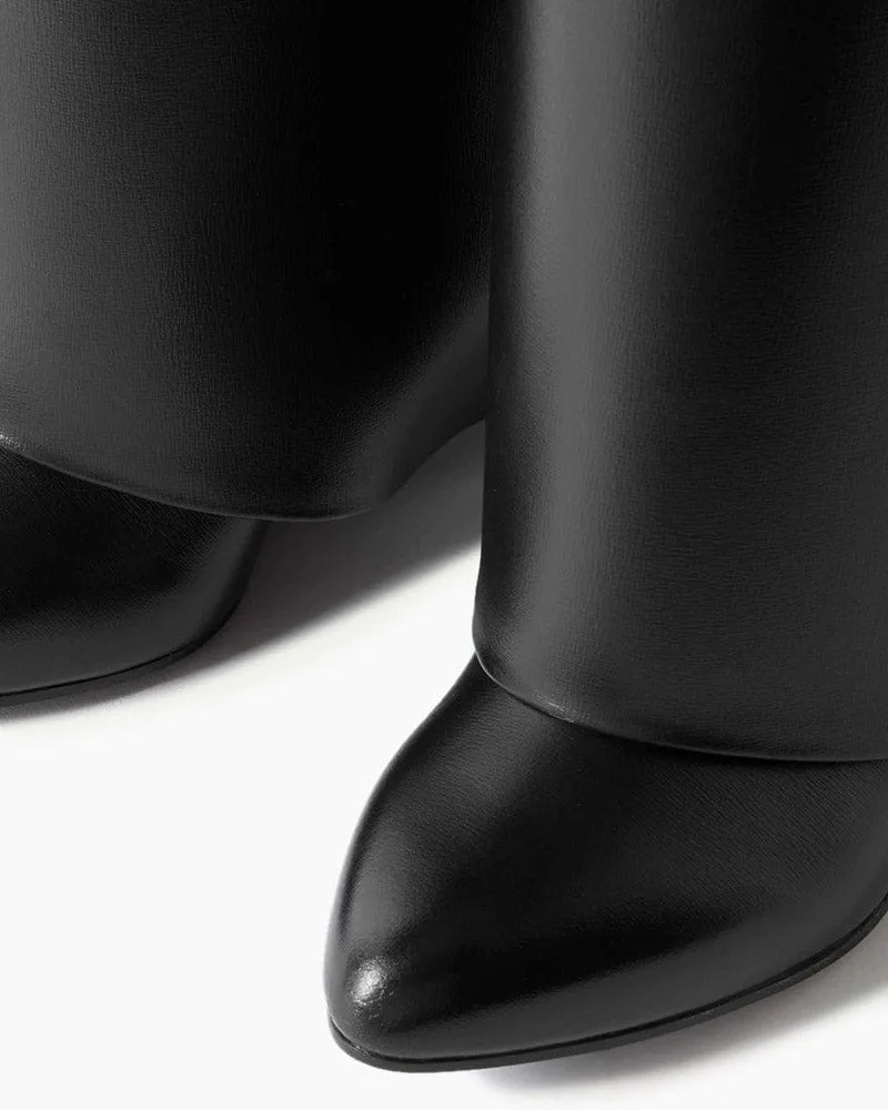 Shark Lock embellished glossed-leather knee boots sold by Larosa product image thumbnail 5