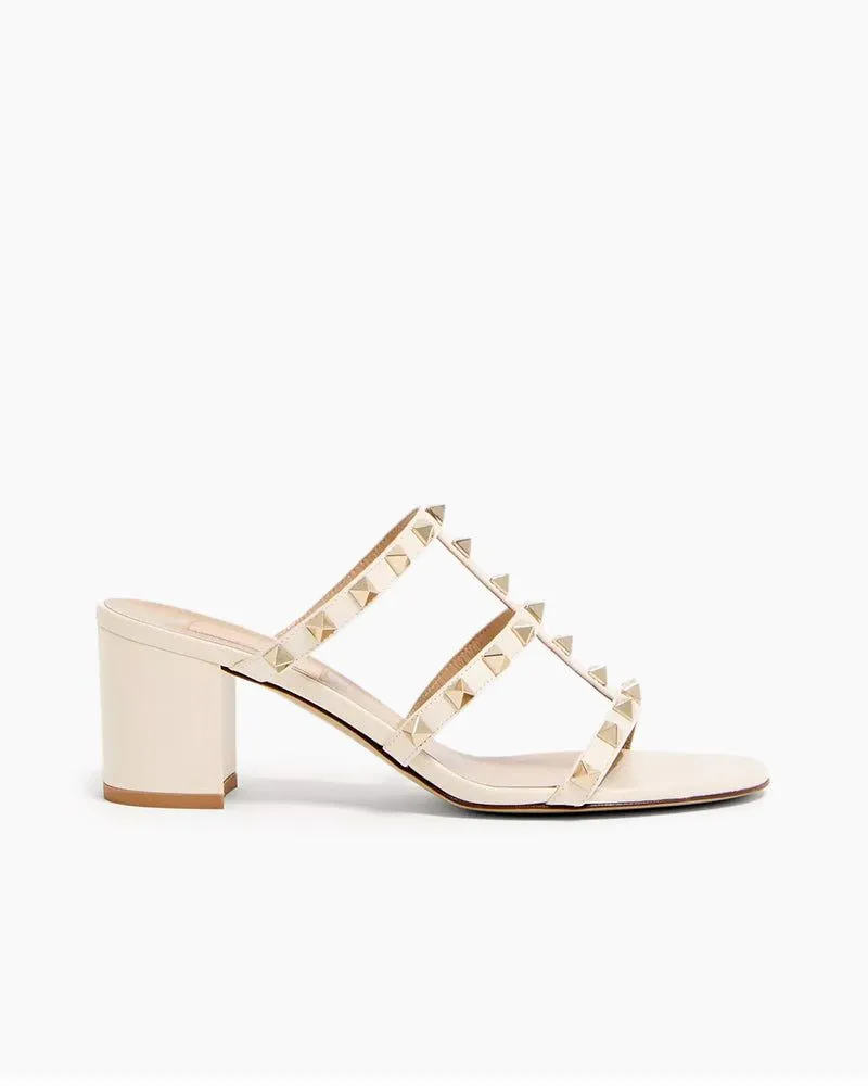 Woman Rockstud Leather Sandal sold by Larosa