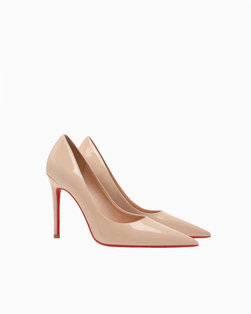 Leather Pointed Red-Sole Pumps sold by Larosa product image thumbnail 4