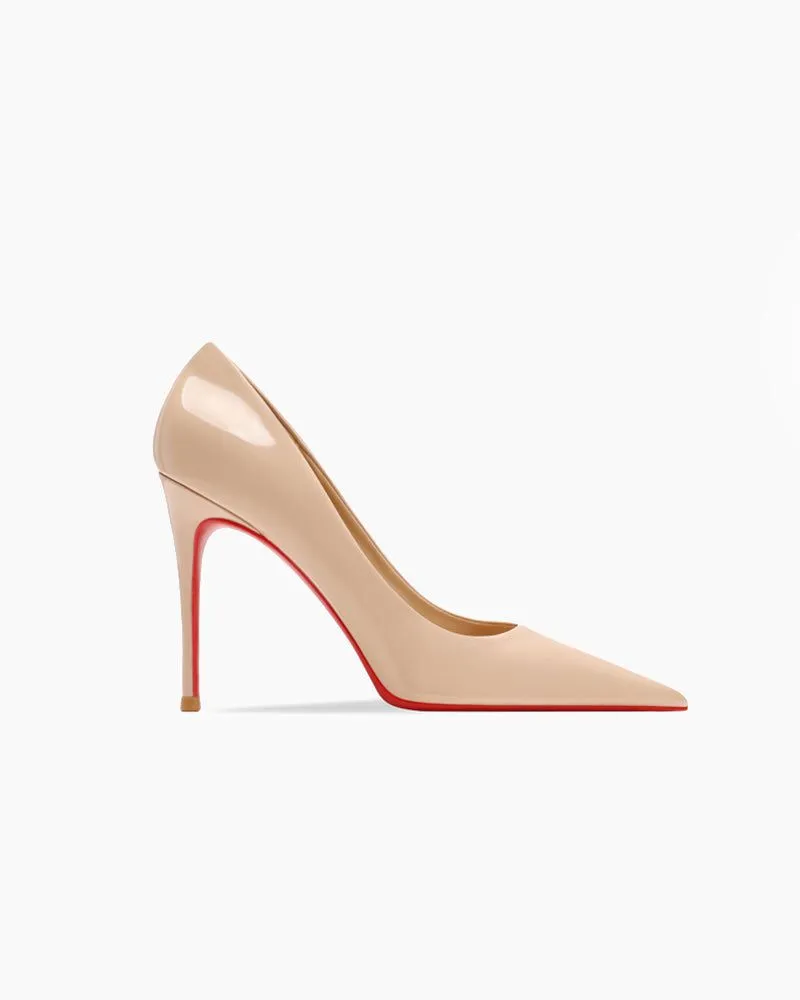 Leather Pointed Red-Sole Pumps sold by Larosa