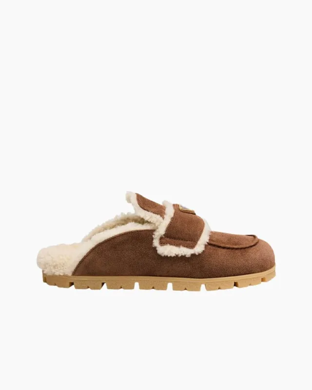 Suede Shearling Cozy Loafer Mules sold by Larosa