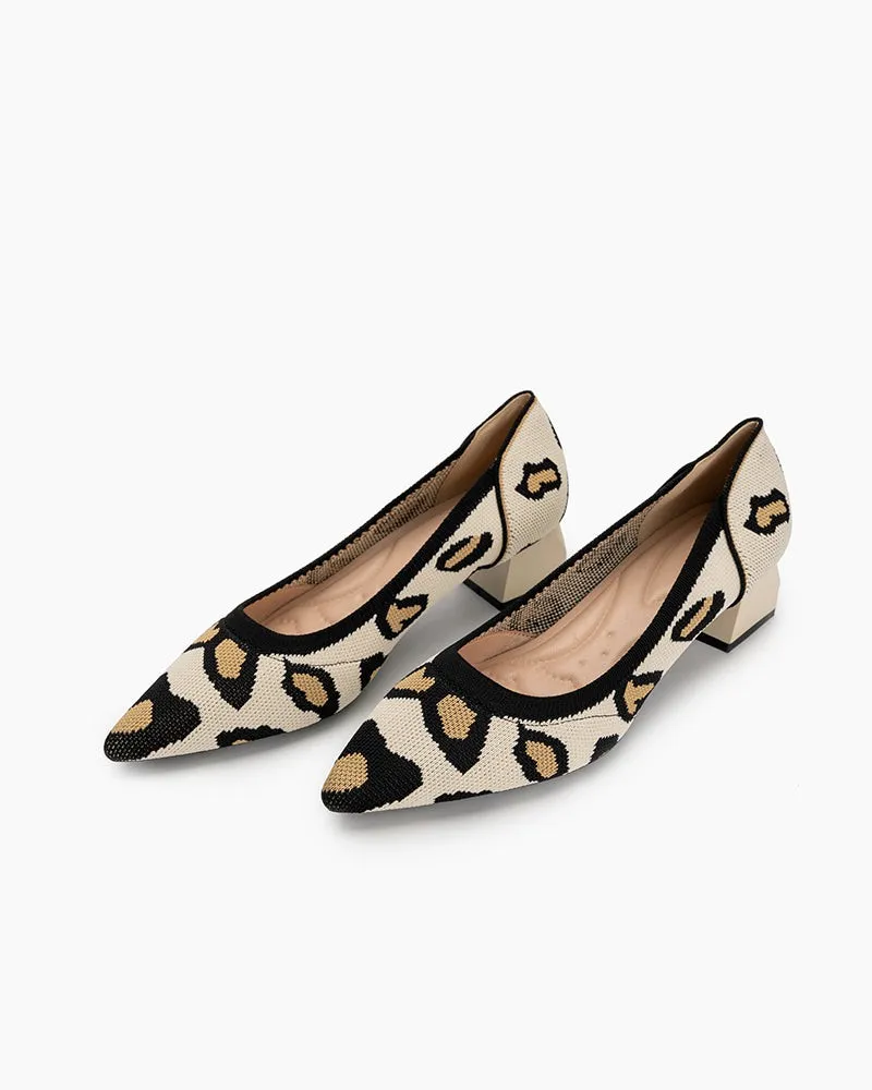 (Clean Up - US 9) Leopard Pattern Pointed-Toe Chunky Heels sold by Larosa product image thumbnail 5