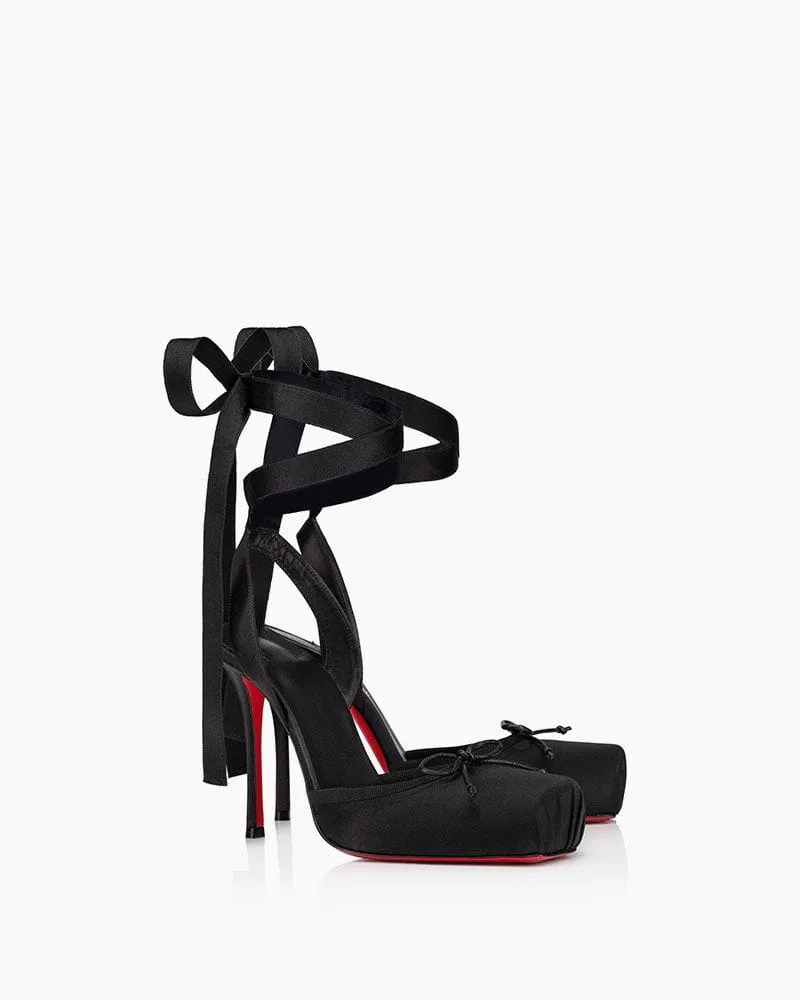 Bow-detailed Satin-crepe Heel Pumps sold by Larosa product image thumbnail 5