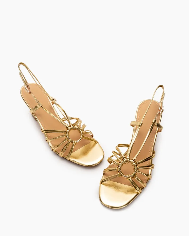 (Clean Up - US 7.5) Two Strings Slingback Mid Heel Block Sandals sold by Larosa product image thumbnail 3