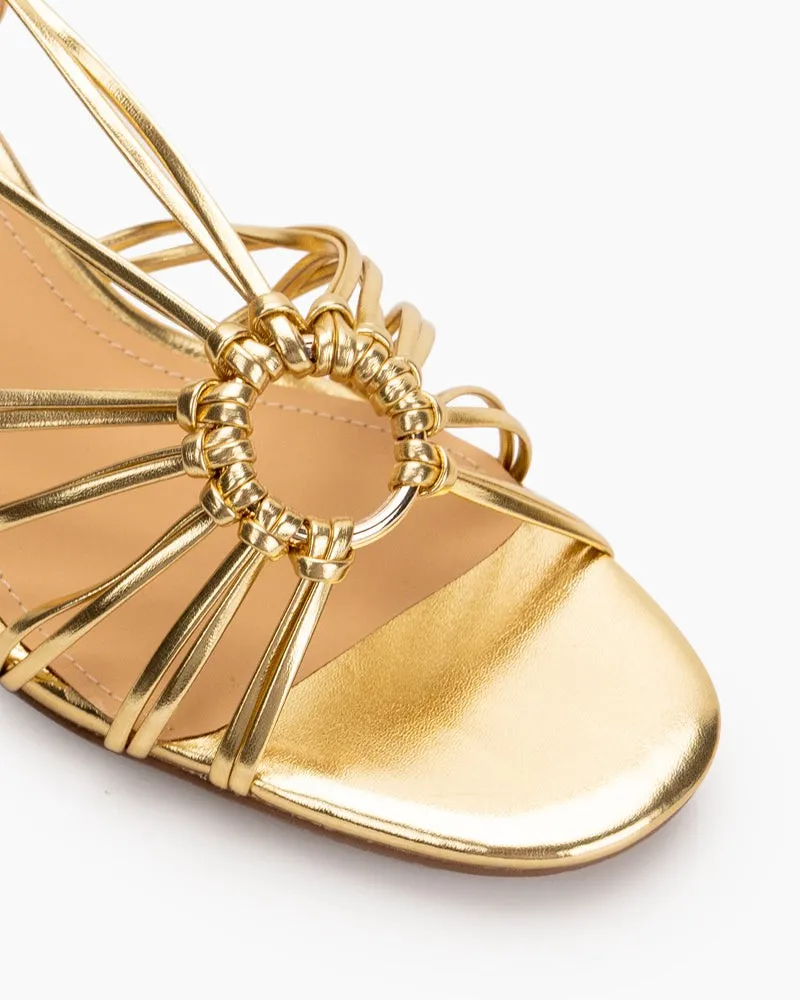 (Clean Up - US 7.5) Two Strings Slingback Mid Heel Block Sandals sold by Larosa product image thumbnail 2