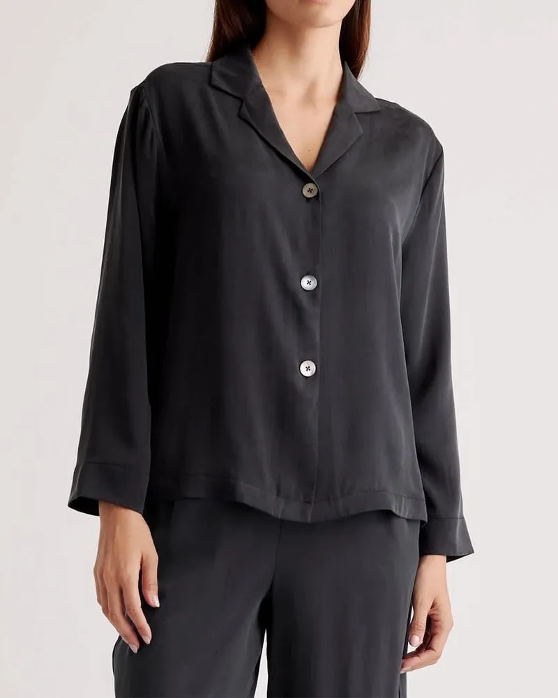 (Clean Up - M) 100% Washable Silk Pajama Long Sleeve Set sold by Larosa product image thumbnail 2