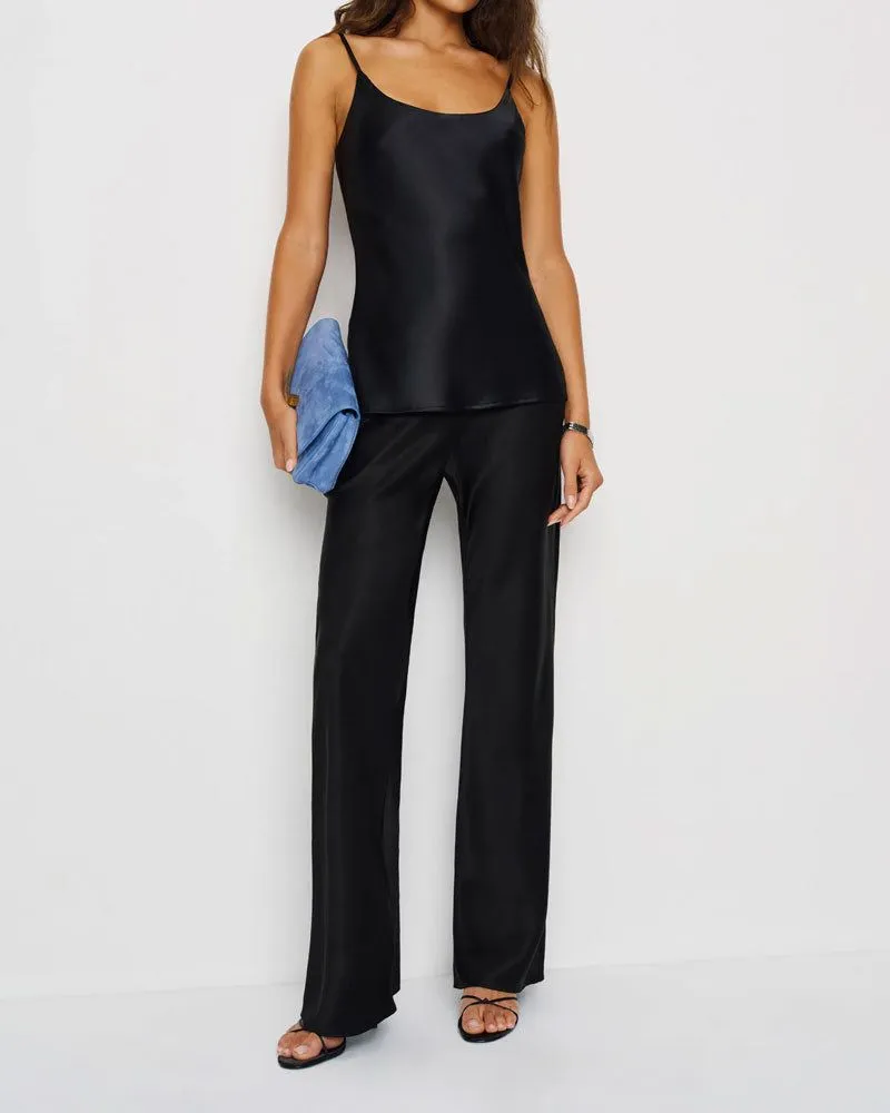 Gale Satin Mid-Rise Bias Pant sold by Larosa