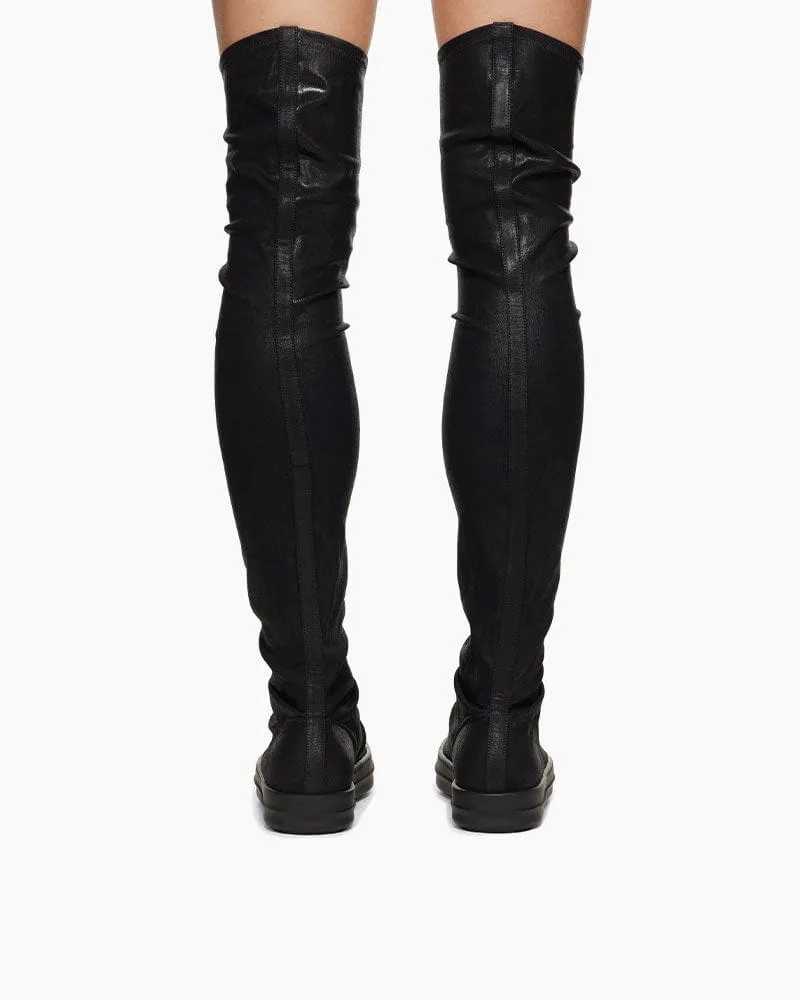 Black Hollywood High Sock Sneaks Tall Boots sold by Larosa product image thumbnail 2