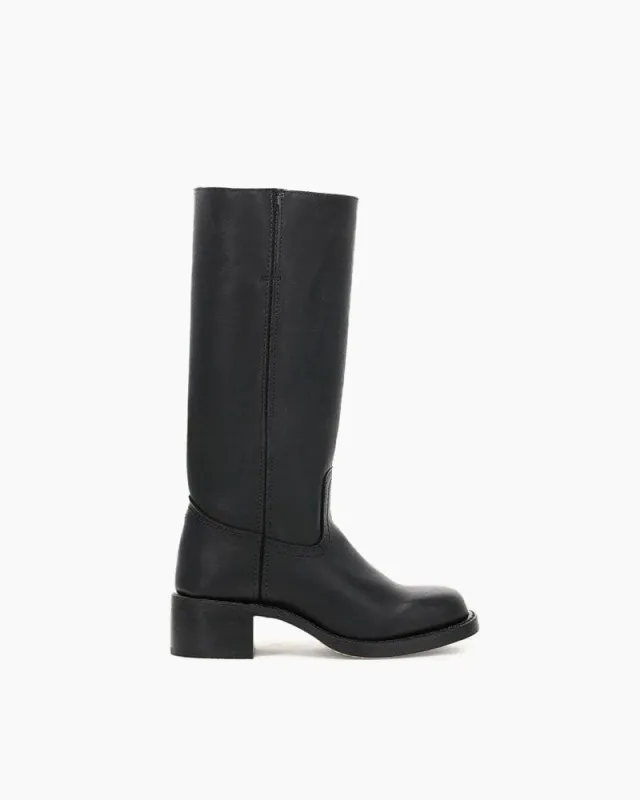 Black Leather Knee-High Boots sold by Larosa