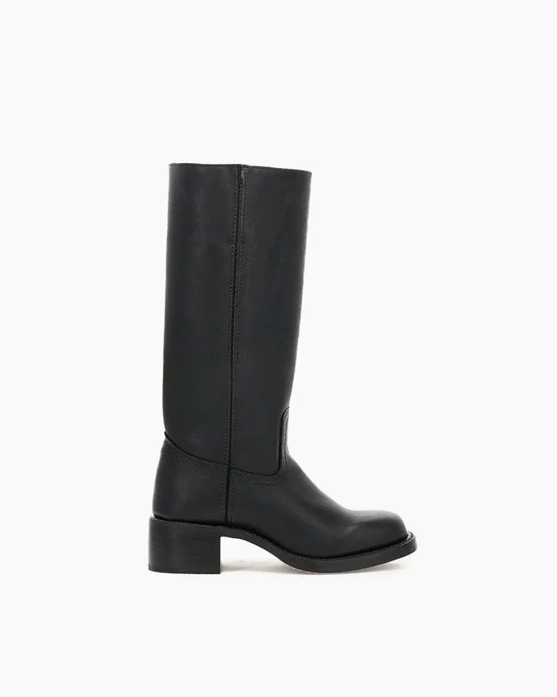 Black Leather Knee-High Boots sold by Larosa