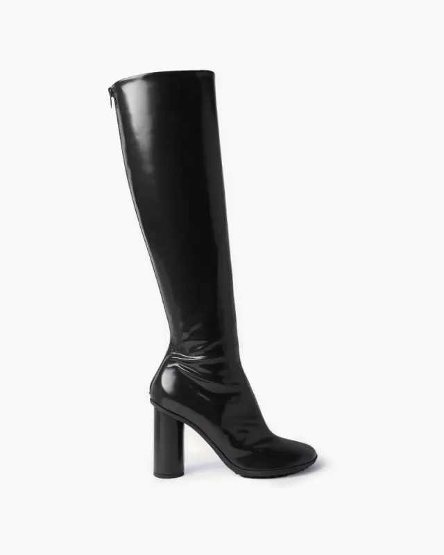 Midnight Goddess Shimmering Tall Heeled Boots sold by Larosa