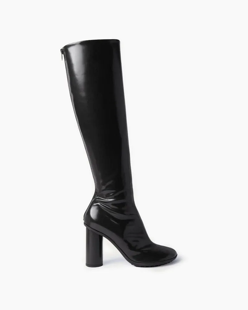 Midnight Goddess Shimmering Tall Heeled Boots sold by Larosa