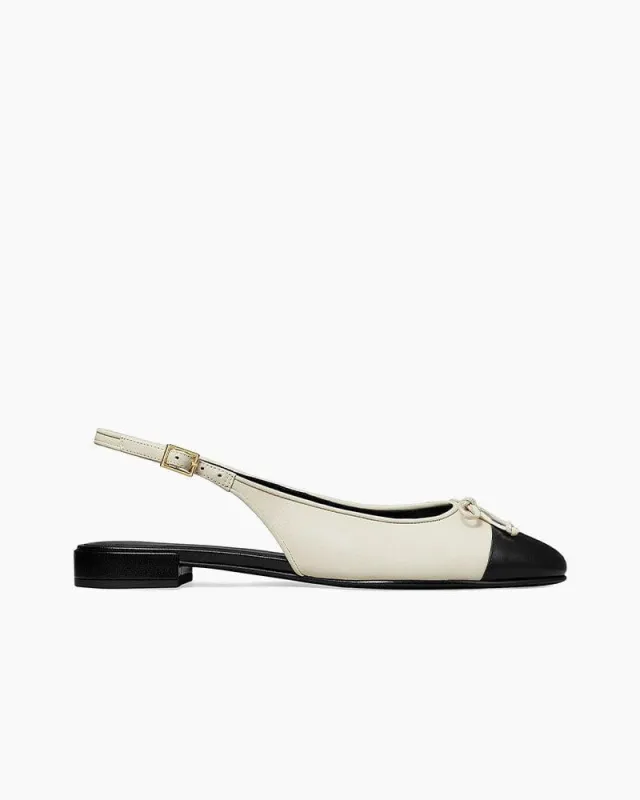 Monochrome Elegance Bow Slingback Flats sold by Larosa