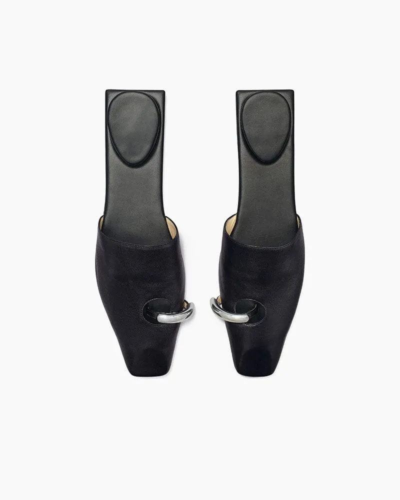 Obsidian Grace Pearl-Inlaid Open Mules sold by Larosa product image thumbnail 2