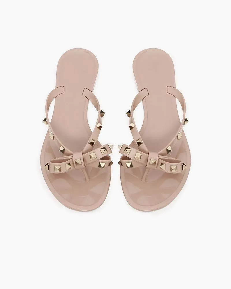 Rockstud Rubber Slippers with Bow and Pyramid Studs sold by Larosa product image thumbnail 4