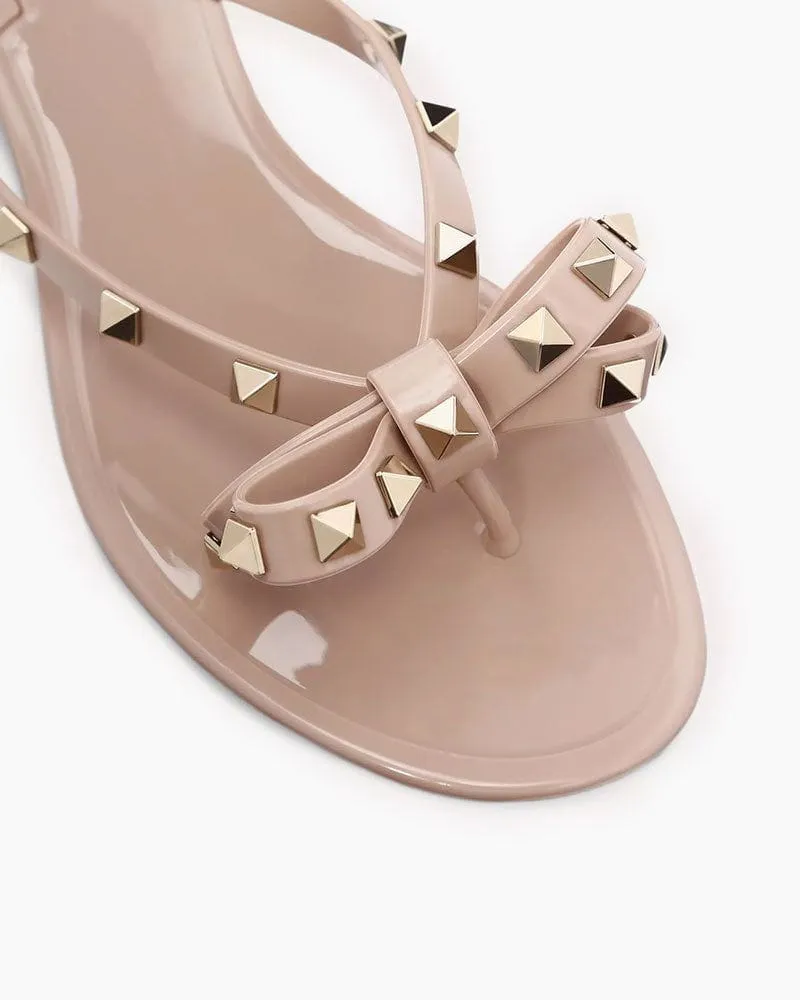 Rockstud Rubber Slippers with Bow and Pyramid Studs sold by Larosa product image thumbnail 2
