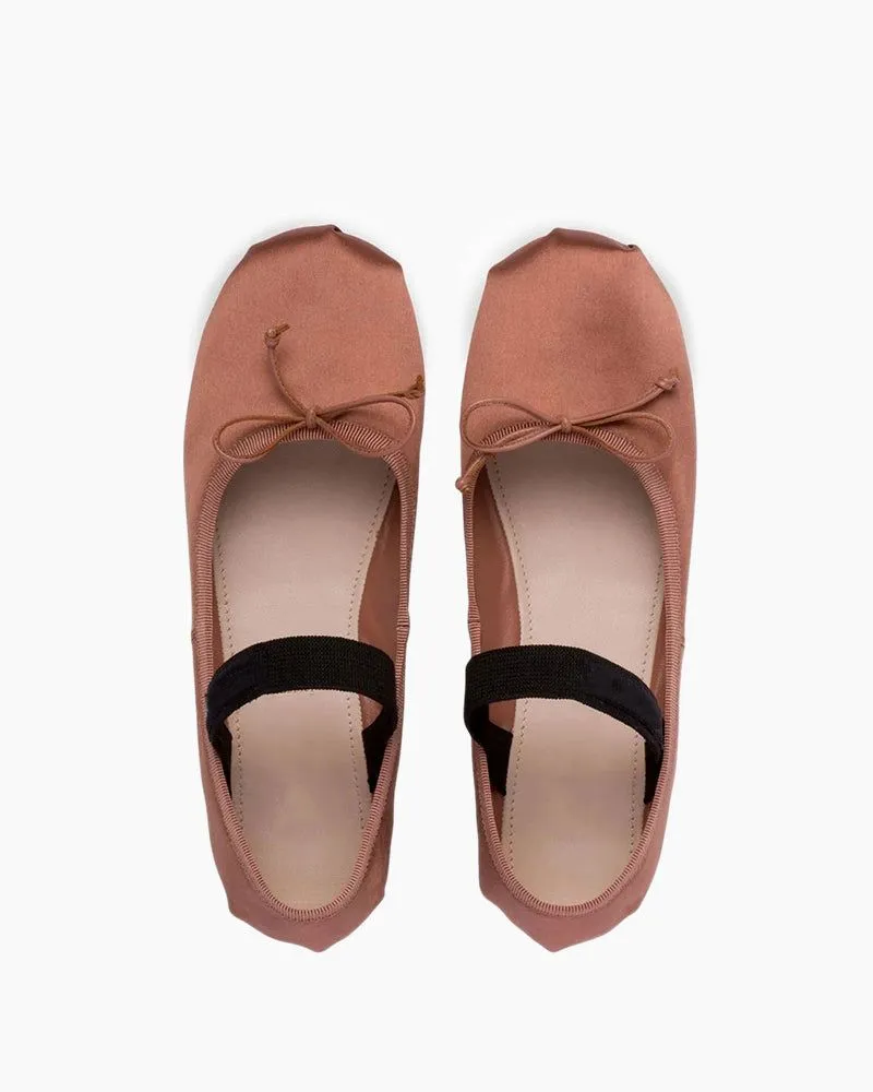 Satin Ballerina Ballet Flats with Elastic Strap sold by Larosa product image thumbnail 3