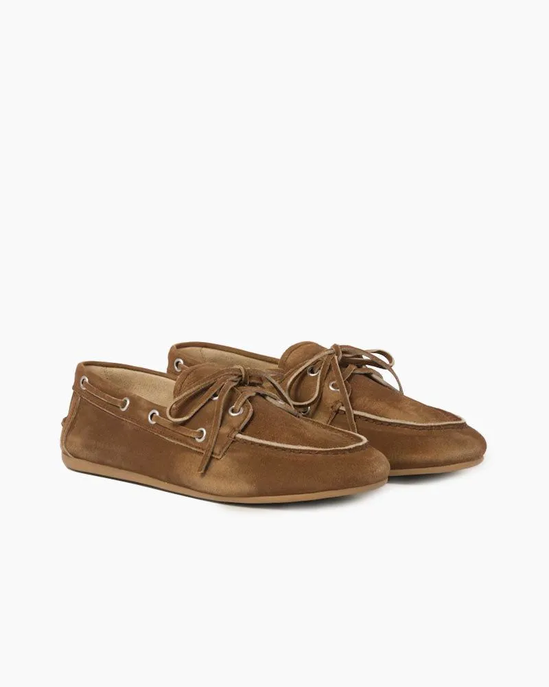 Women's Faded Suede Moccasins Brown Boat Shoes sold by Larosa product image thumbnail 2
