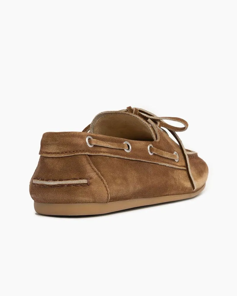 Women's Faded Suede Moccasins Brown Boat Shoes sold by Larosa product image thumbnail 3